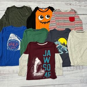 Bundle of Boys Long-Sleeve Shirts, Size 6-7